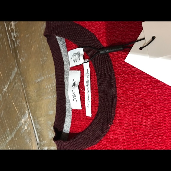 Calvin Klein European Yarn Sweater Red - Picture 5 of 9